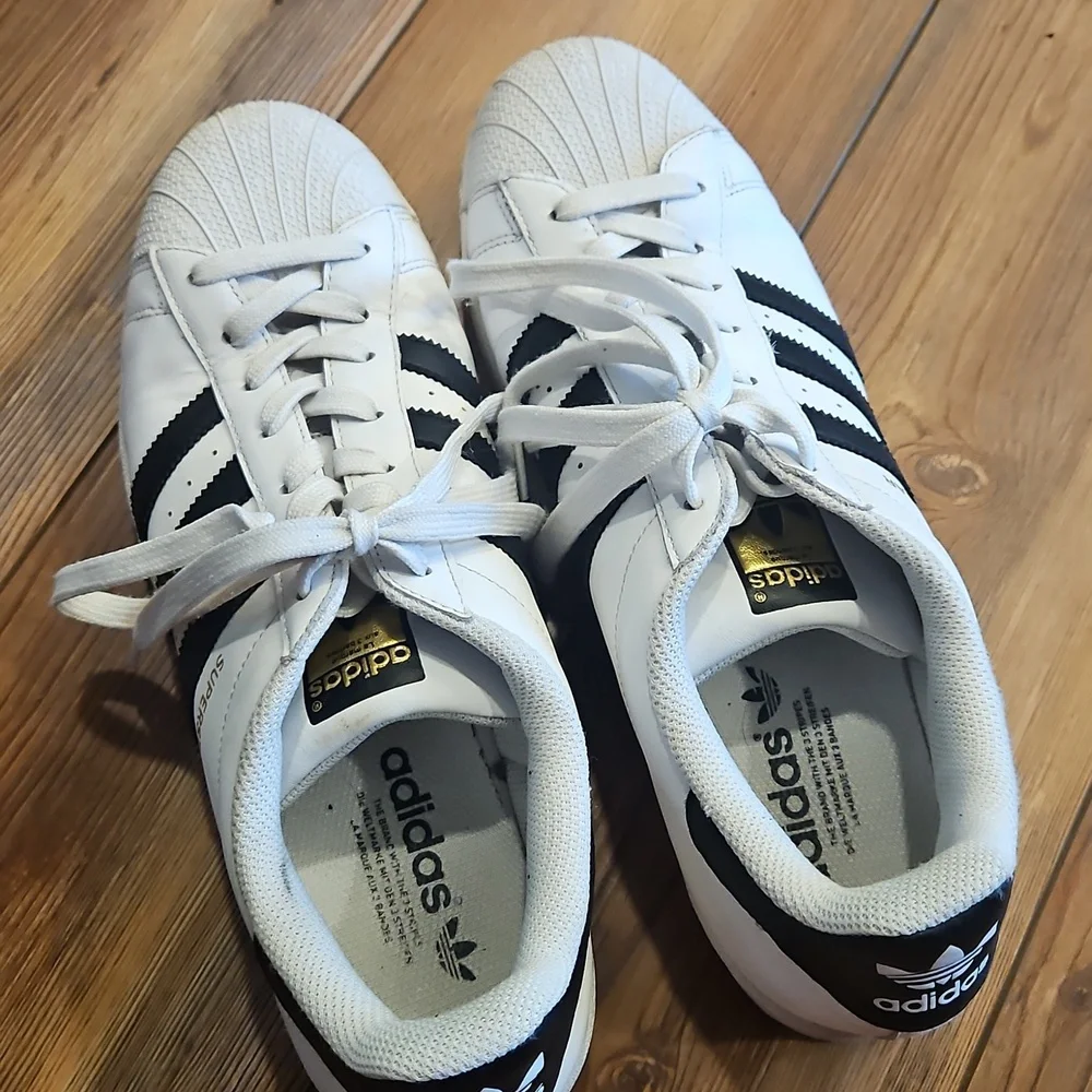 adidas White and Black Superstar Sneakers
